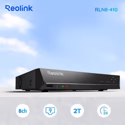 Reolink Caméra de Sécurité NVR PoE à 8 Canaux pour Enregistrement 24h-7j FiableDisque Dur de 2TO Supportez 12-8-5-4MP IP Camé ...