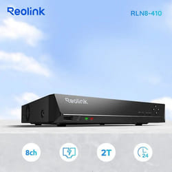 Reolink Caméra de Sécurité NVR PoE à 8 Canaux pour Enregistrement 24h-7j FiableDisque Dur de 2TO Supportez 12-8-5-4MP IP Caméra