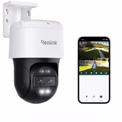 4K 8MP ptz Caméra Surveillance PoE Extérieur, Double Objectif, Zoom 6X, Suivi Auto, Vision Nocturne en Couleur, Détection de Personne/Véhicule, Audio