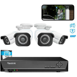Kit Vidéo Surveillance avec 4K 8MP 4X Bullet Caméra ip PoE et 8CH 2To nvr, Détection Personne/Véhicule, Vision Nocturne 30m avec Audio - Reolink