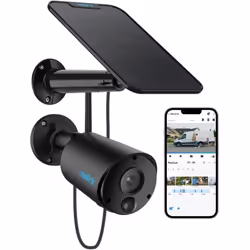 CAMERA SOLAIRE 100% SANS FIL Equipée d'une batterie rechargeable intégrée et une connexion WiFi 2,4 GHz, la camera exterieur  ...