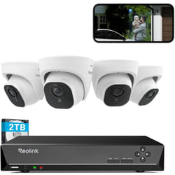 Kit Vidéo Surveillance avec 4K 8MP 4X Dôme Caméra ip PoE et 8CH 2To nvr, Détection Personne/Véhicule, Vision Nocturne 30m avec Audio - Reolink