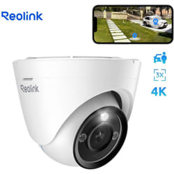 Caméra de Surveillance 4K 8MP PoE Extérieure, Zoom Optique 3X, Détection Personne/Véhicule, Vision Nocturne Couleur avec Projecteur, Audio