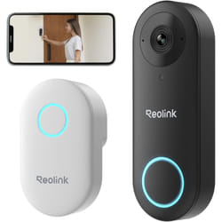 Visiophone Sonnette Vidéo 2,4/5 GHz WiFi avec Chime, Caméra 2K+ 5MP,Alertes, Détection Humaine, Grand Angle 180°,étanche - Reolink