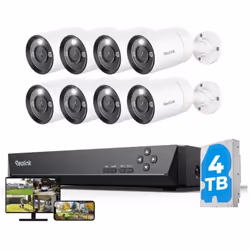 Système de Sécurité PoE Intelligent 12MP avec Enregistrement 24/7 Image Incroyable UHD 12MP 97° Avec la résolution 12MP et l’ ...