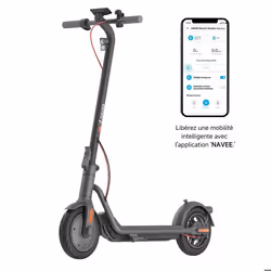 NAVEE V25 Trottinette Électrique Adulte - Autonomie 25 km 25 km/h Moteur 600W Résistance à lEau IPX5 Pneus 10Pliable-Noir