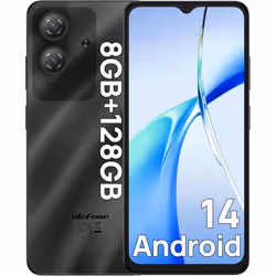 Ulefone Note 21 Téléphone PortableAndroid 14 Smartphone 8Go128GoTF-1TBÉcran 6.65 HD 90Hz Widevine L15000mAh BatterieCaméra