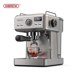 HiBREW H10A Machine à expresso semi-automatique 20 bars, réglage température café chaud/froid, porte-filtre 58 mm, boîtier métal.