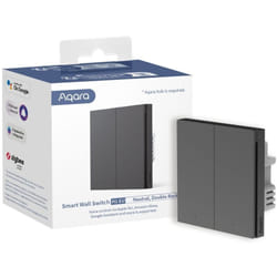 Aqua - Aqara Smart Interrupteur mural H1 eu - Interrupteur double avec cable neutral Zigbee 3.0, couleur gris