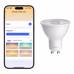 Aqara LED Bulb T2, Ampoule intelligente, Bluetooth/Zigbee, Blanc, GU10, 2700 K, 6500 K