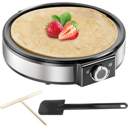 Crêpière électrique - SNAILAR - 1200W - contrôle de température - acier inoxydable - antiadhésif