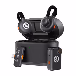 Micro-cravate sans fil Hollyland LARK M2S Combo – 300m portée réduction de bruit 30h autonomie USB-C pour vlog interview live