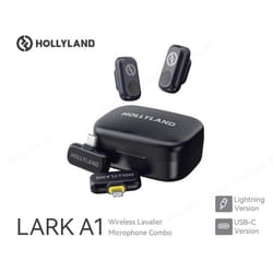 Hollyland Lark A1 Combo Micro-cravate sans fil 2TX+2RX 54h autonomie reduction bruit USB-C/Lightning pour YouTube/TikTok/podcasts