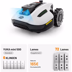 Mammotion YUKA Mini 500 Kit Robot Tondeuse (délimitation sans Fil, évitement d’obstacles vision IA 3D, Planification Intellig ...