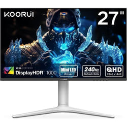 Écran PC Gamer - KOORUI - 27 pouces - 240Hz - QHD - VA Mini LED - HDR 1000