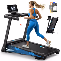 MERACH Tapis de Course Pliable et Inclinable – Votre Partenaire Idéal pour un Entraînement Intense à Domicile ! Brûlez 40 % d ...