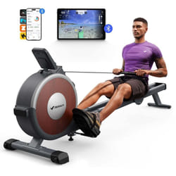 Merach - Rameur d'Appartement, 16 Niveaux de Résistance, Deux Rails, Charge Maximale 160 kg, Compatible avec app