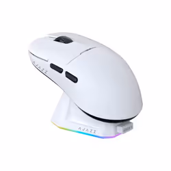 AJAZZ AJ159P Souris de jeu sans fil Avec berceau de recharge RGB Dual Mode Blanc