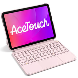Inateck Ultraléger Clavier iPad Bluetooth pour A16 2025 iPad 11/10 eme Gen iPad Air Pro 11 Pouces avec Pavé Tactile AZERTY Rose
