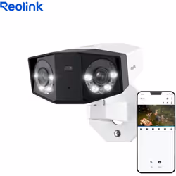 16MP UHD & Vision Nocturne en Couleur Dotée de deux capteurs d'image 4K, cette caméra de surveillance PoE à double objectif v ...