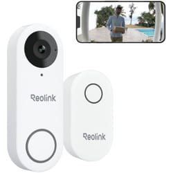 Video Doorbell WiFi 2,4/5GHz WiFi avec Chime, Caméra 2K+ 5MP,Alertes, Détection Humaine, Grand Angle 180°, Audio Bidirectionnel, Visiophone - Reolink