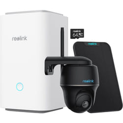 Reolink - Home Hub avec Argus pt et Panneau Solair Noir Caméra de Surveillance sans fil 5MP avec Pan&Tilt Vision Nocturne En Couleur