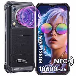 OUKITEL WP36 Smartphone Robuste16 Go+128 Go/1 To10600mAh13MPAndroid 13IP68NFC/OTG/Face ID4Gdouble SIM6.52 HD+Noir