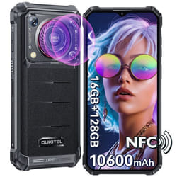 OUKITEL WP36 Smartphone Robuste16 Go+128 Go/1 To10600mAh13MPAndroid 13IP68NFC/OTG/Face ID4Gdouble SIM6.52 HD+Noir