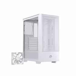 Einarex PULSE P100 CORE WHITE, Midi Tower, PC, Blanc, ATX, micro ATX, Mini-ITX, Acier, Verre trempé, Jouer