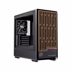 Einarex EXCS-PM-400C-B, Midi Tower, PC, Noir, micro ATX, Mini-ITX, Acier, Verre trempé, Jouer
