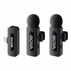 BOYA Système de microphone sans fil BY-V2.0 2,4 GHz 2,4 GHz, Microphone à clipser, 20 - 16000 Hz, 80 dB, Sans fil, Lightning, ...