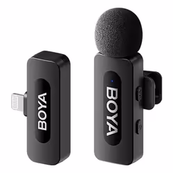 BOYA Système de microphone sans fil BY-V2.0 2,4 GHz 2,4 GHz, Microphone à clipser, 20 - 16000 Hz, 80 dB, Sans fil, Lightning, ...