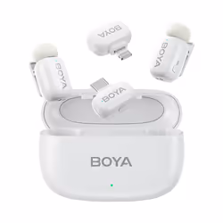 BOYA Système de microphone sans fil Mini Ultracompacact 2,4 GHz, Microphone Lavalier, Microphone à condensateur, Omnidirectio ...