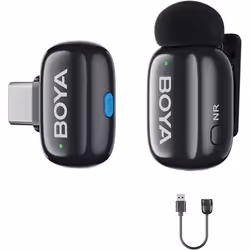 BOYAMINI USB C Mini Microphone sans Fil pour Android PC  Micro-Cravate pour Youtube Podcast Facebook Tiktok Vlog