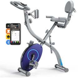 Merach - Vélo D'appartement 4 En 1 Pliable , 16 Niveaux De Résistance Magnétique, Compatible Kinomap et Zwift, Charge Max 136 kg