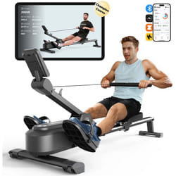 Merach - Rameur Magnétique, 16 Niveaux de Résistance, Usage Maison et Appartement, Pliable, Écran lcd, Connecté Kinomap, Max Charge 150 kg