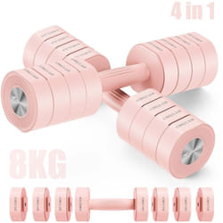 Merach - Haltère Musculation Réglable 4-en-1, Lot de 2 Poids de 1 à 4 kg, à Domicile ou en Salle De Sport, pour Hommes et Femmes, Rose