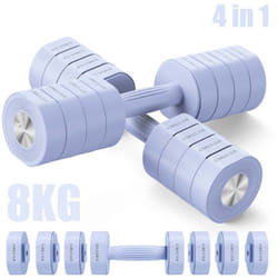 Haltère Musculation Réglable 4-en-1, Lot de 2 Poids de 1 à 4 kg, à Domicile ou en Salle De Sport, pour Hommes et Femmes, Bleu, MERACH