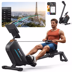 Rameur dappartement magnétique Merach Réglage Manuel 16 Niveaux de Résistance Pliable Écran LCD Connecté APP