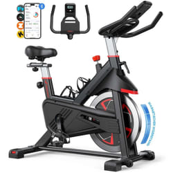 Merach - Vélo d'Appartement Magnétique, 100 Niveaux de Résistance, Connectivité app, Écran led, Support pour iPad, Téléphone
