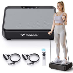 Merach - Plateforme Vibrante Mini Noir pour Perte de Poids, 99 Niveaux, 9 Programmes, Télécommande, Drainage Lymphatique