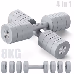 Haltère de musculation réglable Poids : 8 kg Dimensions : 38,4 x 25,4 x 14 cm Matériaux : Acier, ABS (Acrylonitrile Butadiène ...