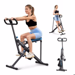 Appareil de Fitness MERACH Type Équitation Résistance Réglable Pliable 160 kg Écran LCD Pour Abdos/Jambes/Dos Gris