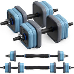 Merach - Haltères Réglables, 3 en 1 avec Barres Connectées, 20 kg, Idéal pour Fitness et Musculation à Domicile ou en Salle De Sport