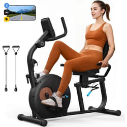 Vélo de Rééducation, Pliable, Résistance Magnétique 8 Niveaux, Écran LCD, Élastiques, Capteur Cardiaque, MERACH