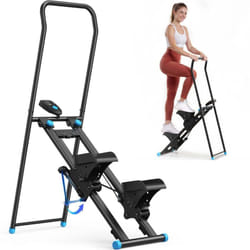 Merach - Mini Stepper Pliable, Résistance 3 Niveaux, Écran lcd, Bandes de Force, Silencieux, Charge Max 120 kg
