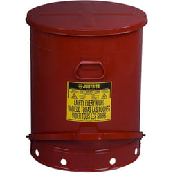 Justrite - Récipient de protection incendie, tôle d'acier, rond