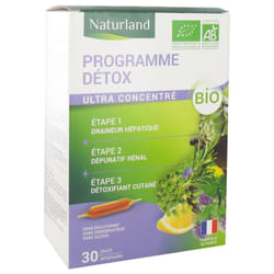 Naturland Programme Détox 3en1 Bio 30 Ampoules de 10 ml