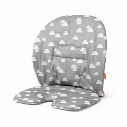 Stokke Steps Baby Set Cushion, Coussin pour chaise haute bébé, Gris, Blanc, Coton, Polyester, mousse, Image, 40 °C