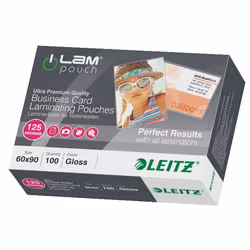Leitz 73690002, Transparent, EVA (Acétate de vinyle d'éthylène), Polyéthylène téréphthalate (PET), Brillant, 0,125 mm, 68 mm, ...